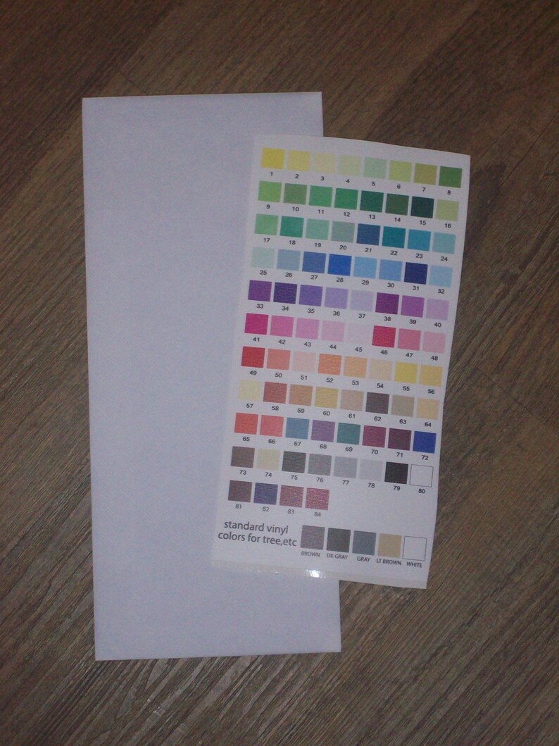 Printed Color Chart for Custom Wall Decal Orders Test Decal