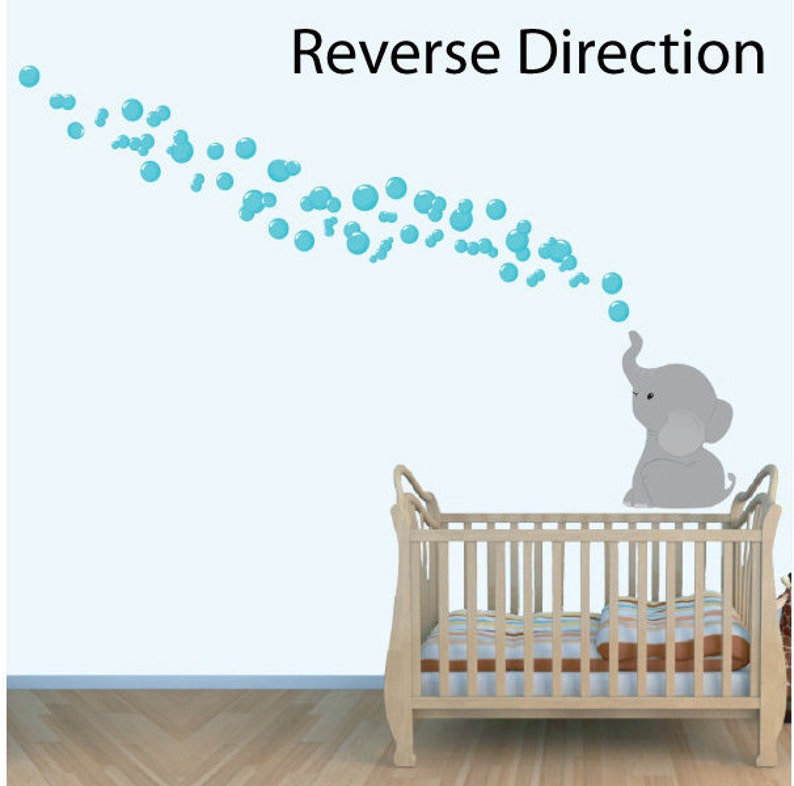 Big Elephant Bubbles Wall Decal for Nursery Elephant Wall Etsy