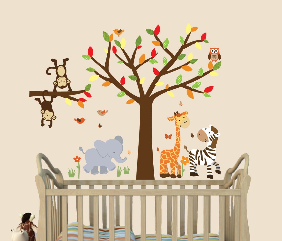 Nursery Wall Decor Jungle Animals for Boys Nursery Elephant Etsy