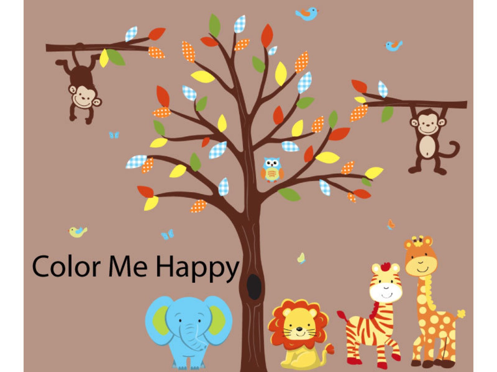 Colorful Tree Wall Decals Jungle Wall Decals for Boys Room Etsy