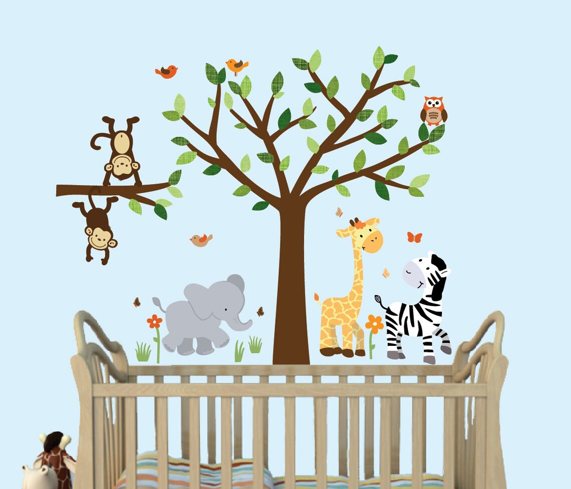 Nursery Wall Decor Jungle Animals for Boys Nursery Elephant Etsy