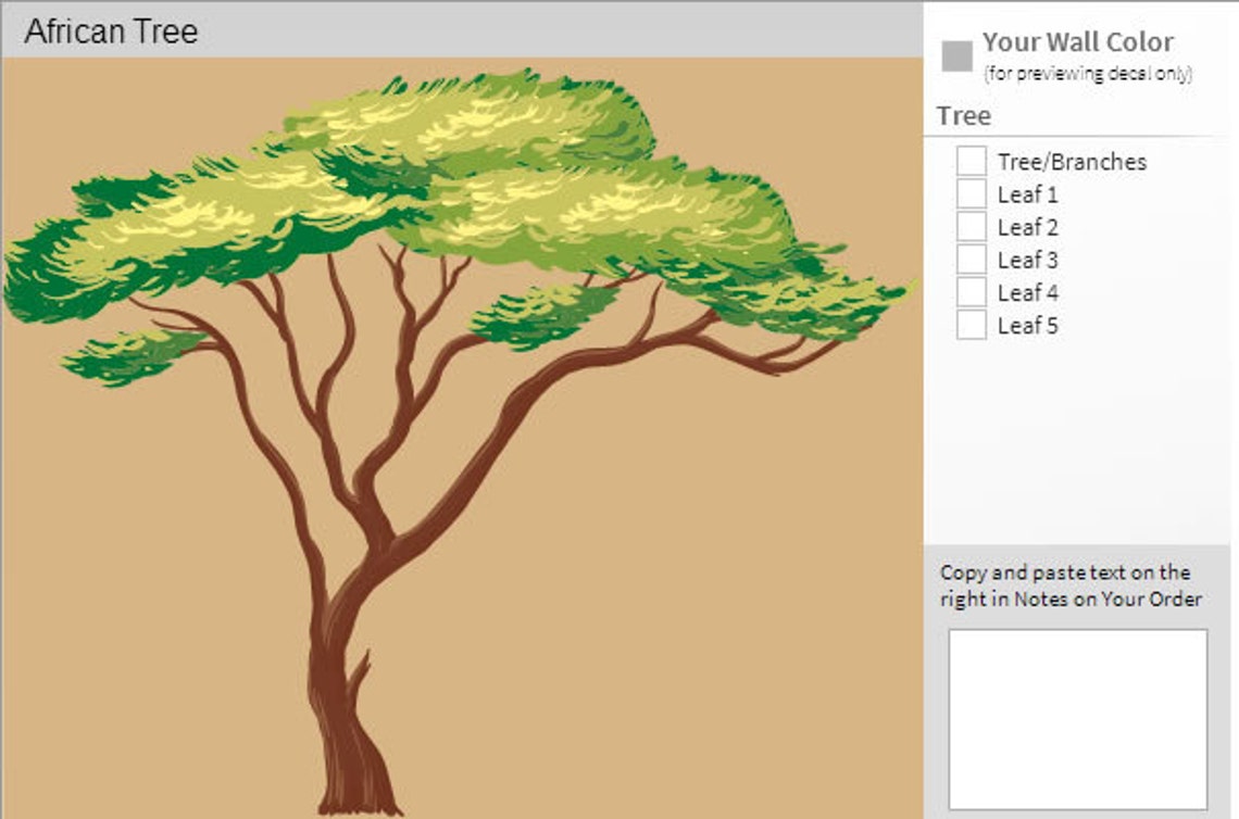 Easy to Apply African Tree Wall Decal CMD VERSION Wall Etsy