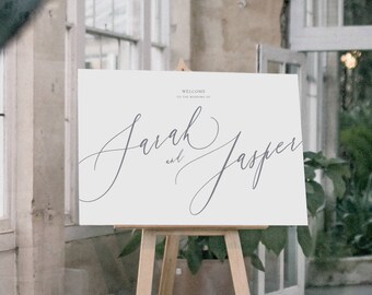 PRINTED Wedding Welcome Sign - Calligraphic style Sign