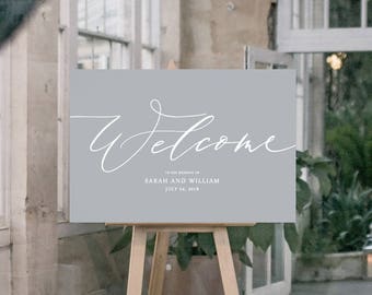 PRINTED Wedding Welcome Sign - Calligraphic style