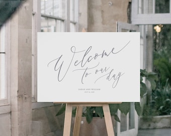 PRINTED Wedding Welcome Sign - Calligraphic style