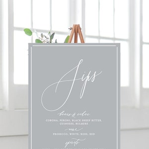 PRINTED Wedding Bar Menu Sign Weeding bar sign Bar Menu image 1