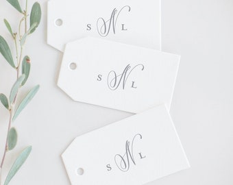 Monogram favour tags