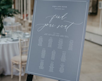 PRINTED Wedding Table Plan - Calligraphic style - Seating Plan Sign