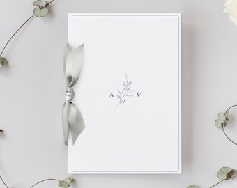 LUXE Wedding Monogram Order of Service Booklet - Modern Calligraphy style Weeding Program