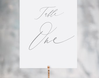 Calligraphy Table Number Cards - Wedding Table Numbers