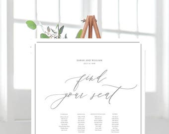 PRINTED Wedding Table Plan - Calligraphic style