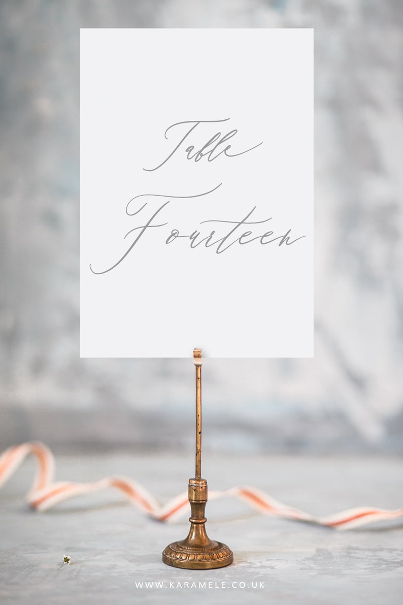 Calligraphy Table Number Cards - Wedding Table Numbers - Etsy