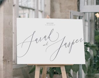 PRINTED Wedding Welcome Sign - Calligraphic style Sign