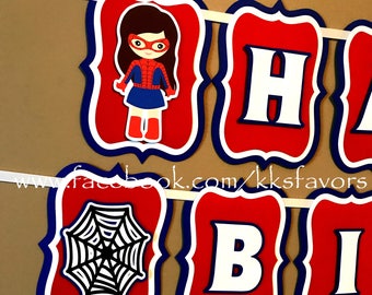 Spidergirl Birthday Party Banner/Spidergirl Birthday Banner/Spider Girl Birthday Party Banner/Spidergirl 1st birthday/Spidergirl highchair