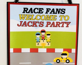 Race Car Party Door Sign/Racing Party Door Sign/Race Car Driver Door Sign/Racing Cars Party Door Sign