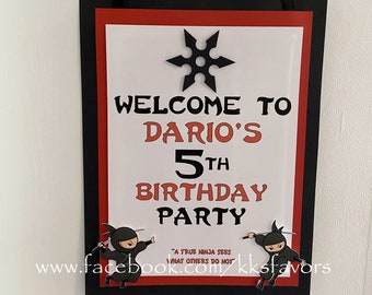 Ninja Party Door Sign/Ninja Birthday Party Door Sign/Ninja Party Table Sign/Ninja Party Décor/Ninja Birthday Decor