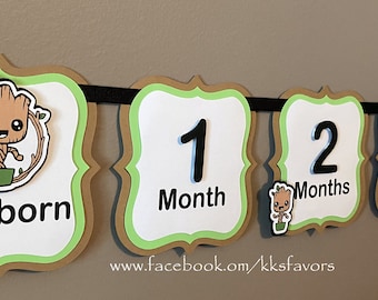 Groot 1st year Banner/Groot Picture Banner/Groot Photo Banner/Baby Groot Monthly Banner/Baby Groot Picture Banner/Baby Groot Photo Banner