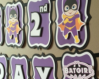 Bat Girl Birthday Party Banner/Batgirl Birthday Party Banner/Bat Girl Birthday Banner/Batgirl Birthday Banner/Bat Girl Highchair/Batgirl 1st