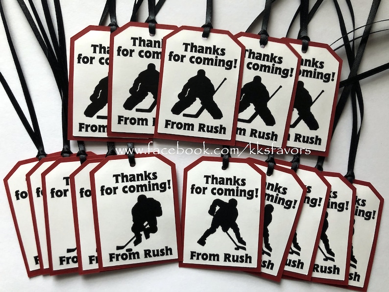 Ice Hockey Party Favor Tags/ice Hockey Birthday Favor Etsy