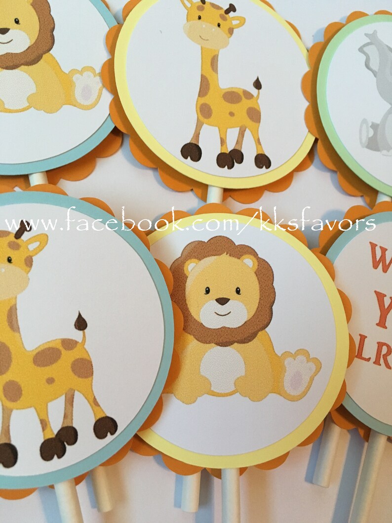 Safari Birthday Cupcake Toppers/safari Baby Shower Cupcake Etsy
