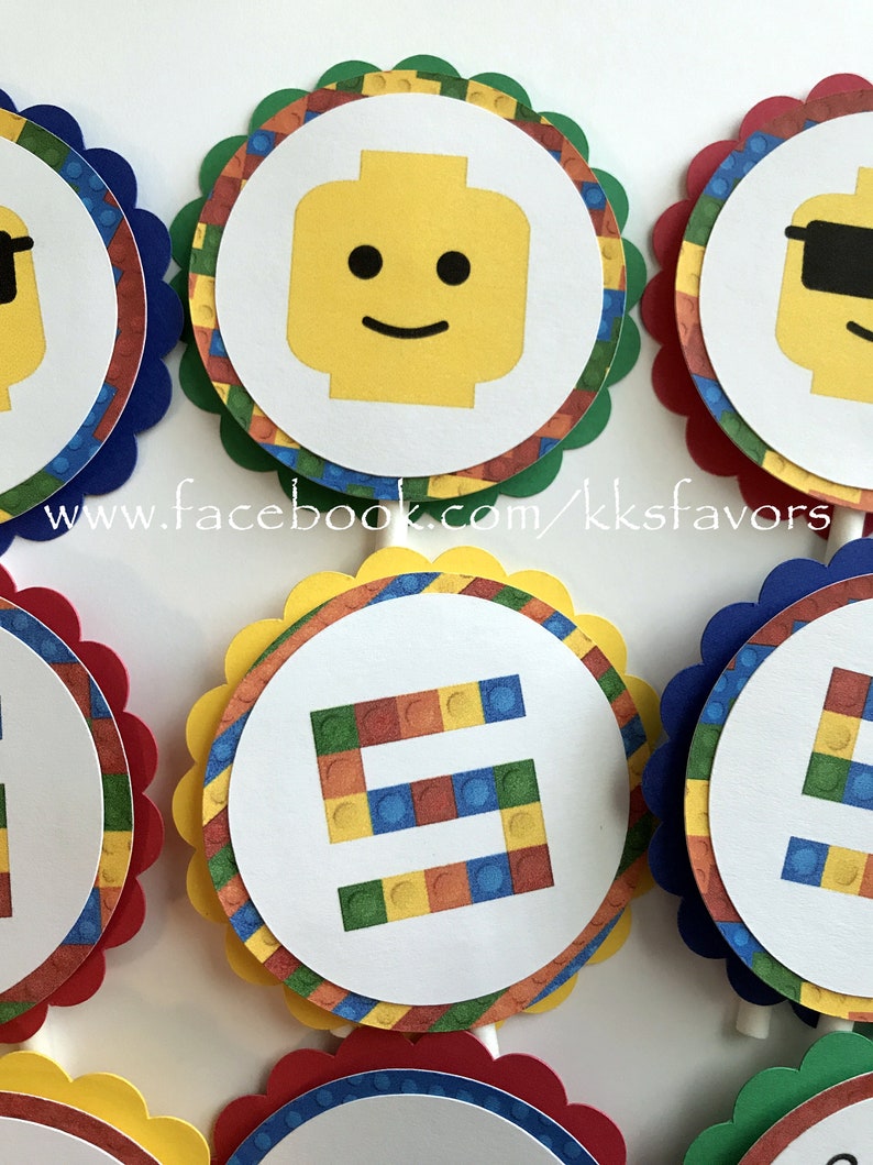 Block Party Cupcake Toppers/block Birthday Party Cupcake Etsy