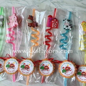 Farm Party Favors/Farm Birthday Favors/Farm Party/Farm Party Straws/Farmer Party Favors/Barnyard Party Favors/Barnyard Birthday Party