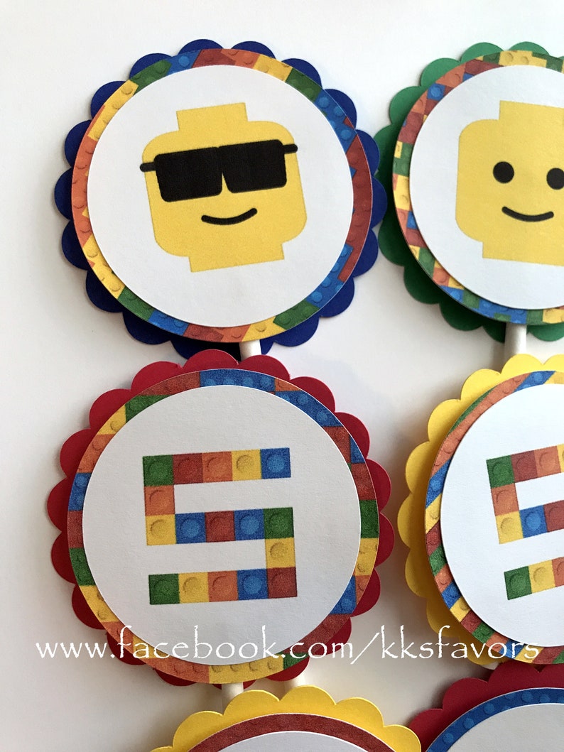 Block Party Cupcake Toppers/block Birthday Party Cupcake Etsy