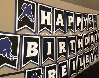 Ice Hockey Party Banner/Ice Hockey Birthday Banner/Hockey Party Banner/Hockey Birthday Banner/Hockey Highchair banner/Hockey 1st birthday