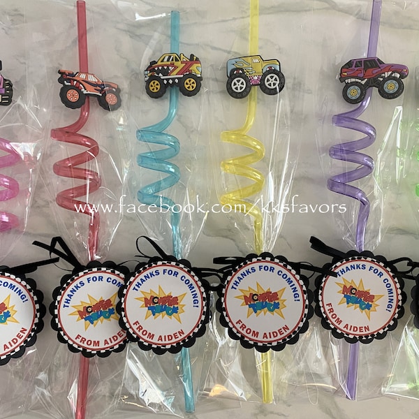 Monster Truck Party Favors/Monster Truck Favors/Monster Truck Straws/Monster Trucks Birthday Favors/Monster Truck Party Ideas/Monster Trucks