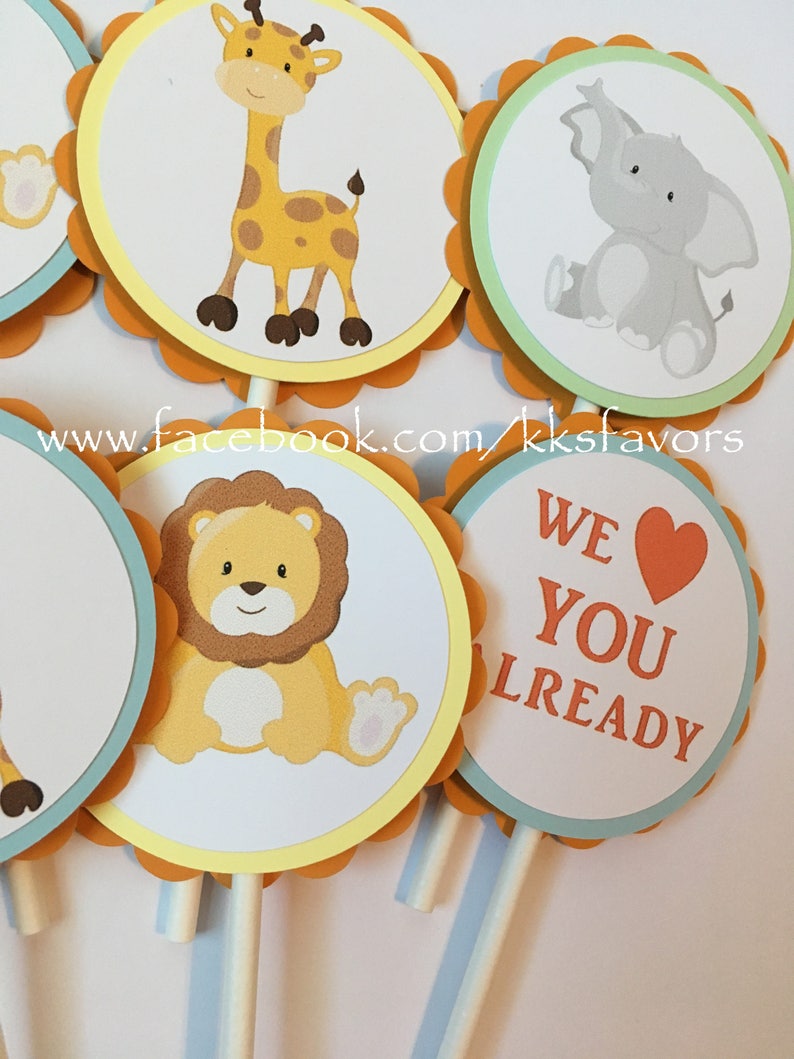 Safari Birthday Cupcake Toppers/safari Baby Shower Cupcake Etsy