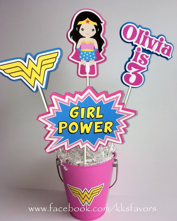 Girls Superhero Birthday Party Centerpiece Superhero Girls Etsy