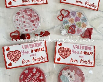 You A-Maze Me/Valentine's Day Favors/Valentine's Class Exchange/Valentine's Party/Kids Valentine's Gift/Valentine's Maze Puzzle
