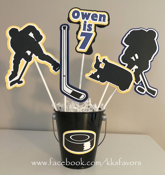 Ice Hockey Party Centerpieces Ice Hockey Party Ice Hockey Etsy