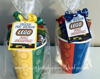 Lego Party Favors/Block Party Favors/Lego Theme Party Favors/Lego Theme Goodie Bags/Lego Party Favor Cups