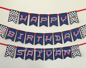 Race Car Birthday Party Banner/Racing Party Birthday Banner/Cars Birthday Banner/Cars Party Banner/Cars Highchair banner/Cars 1st birthday