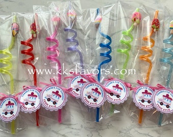 Ice Cream Party Favors/Ice Cream Birthday Favors/Ice cream party/Ice cream straws/Ice cream favors/Ice cream truck/Summer favors