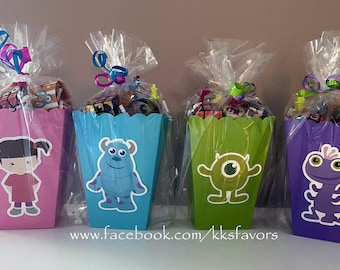 Monsters Inc. Treat Boxes/Monsters Inc. Favor Boxes/Monsters Inc. Popcorn Boxes/Monsters Inc. Party/Monsters Inc. Birthday - set of 12
