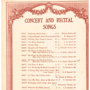 Saint Saens - Advanced piano accmp with Alto/Tenor vocals  English/ French - 1922 c. 8 pg My Heart At Thy Dear Voice - concert/recital