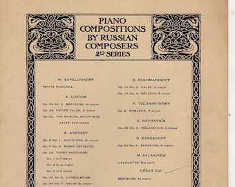 Rachmaninoff -Präludium in C # -Moll Op.3, Nr.2- Herausgegeben und mit den Fingern von Louis Oesterle -Virtuose Klavier solo fortgeschrittene Studie 7 Singe - 1925c.