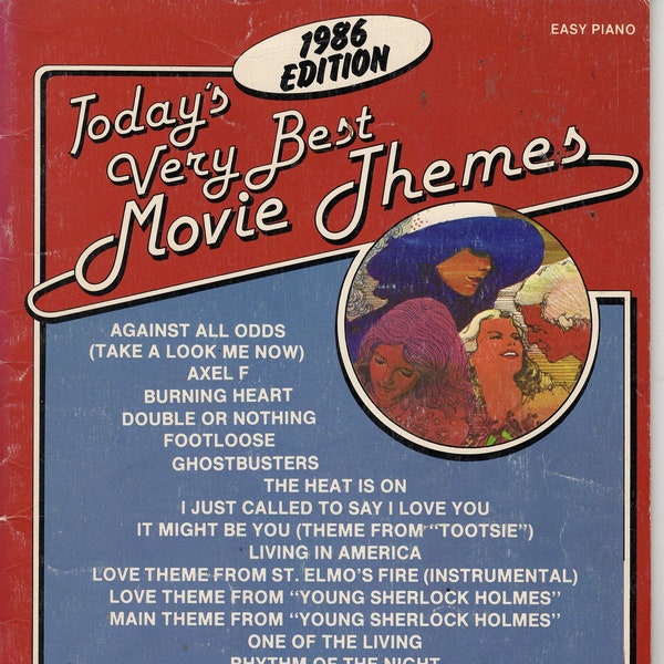 Movie Themes - 1986 edition 56 pages 35 songs Easy piano arrangements and lyrics - vintage mint - slight cover wear