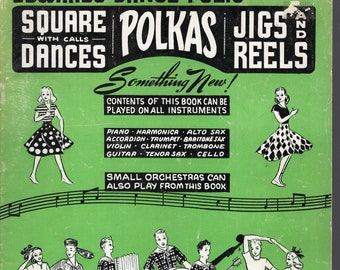 Square Dances - Polkas - Jigs and Reels - Edwards Dance folio - 1946c 40 pagina's zeer goede staat - Alle instrumenten en klein orkest