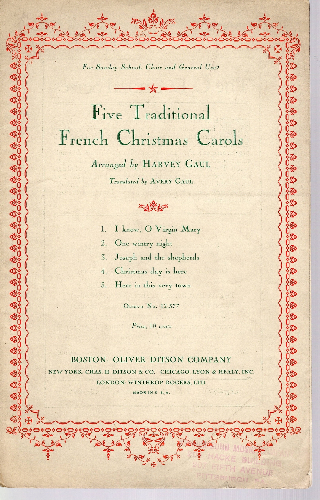 Fünf traditionelle französische Weihnachtslieder 4stimmig Etsy.de