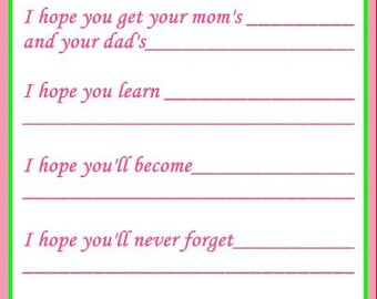 any name Fast shipping Each set is for 24 cards Baby Shower Baby Wishes Cards any color