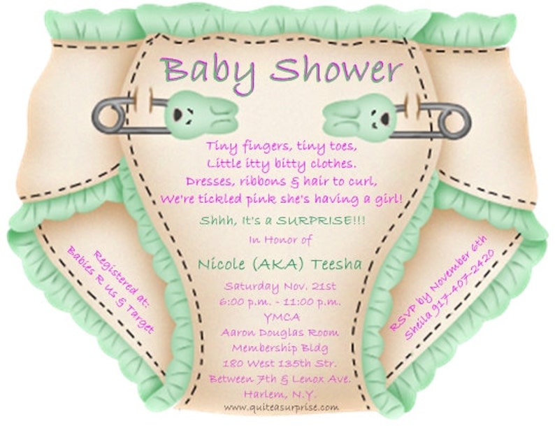 Baby Shower Diaper invitations or thank you notes Etsy