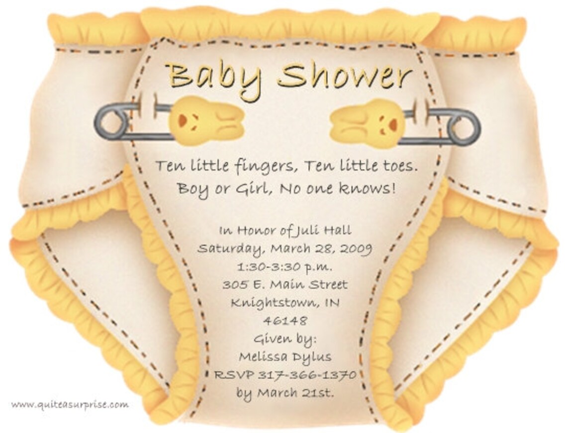 Baby Shower Diaper invitations or thank you notes Etsy