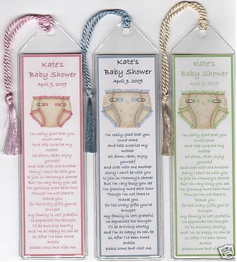 Baby shower bookmarks with tassels Etsy