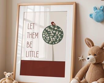 Decoración de pared para habitación infantil, estampado bohemio de árbol y pájaro, decoración neutra para baby shower (descarga digital de 8x10 pulgadas)