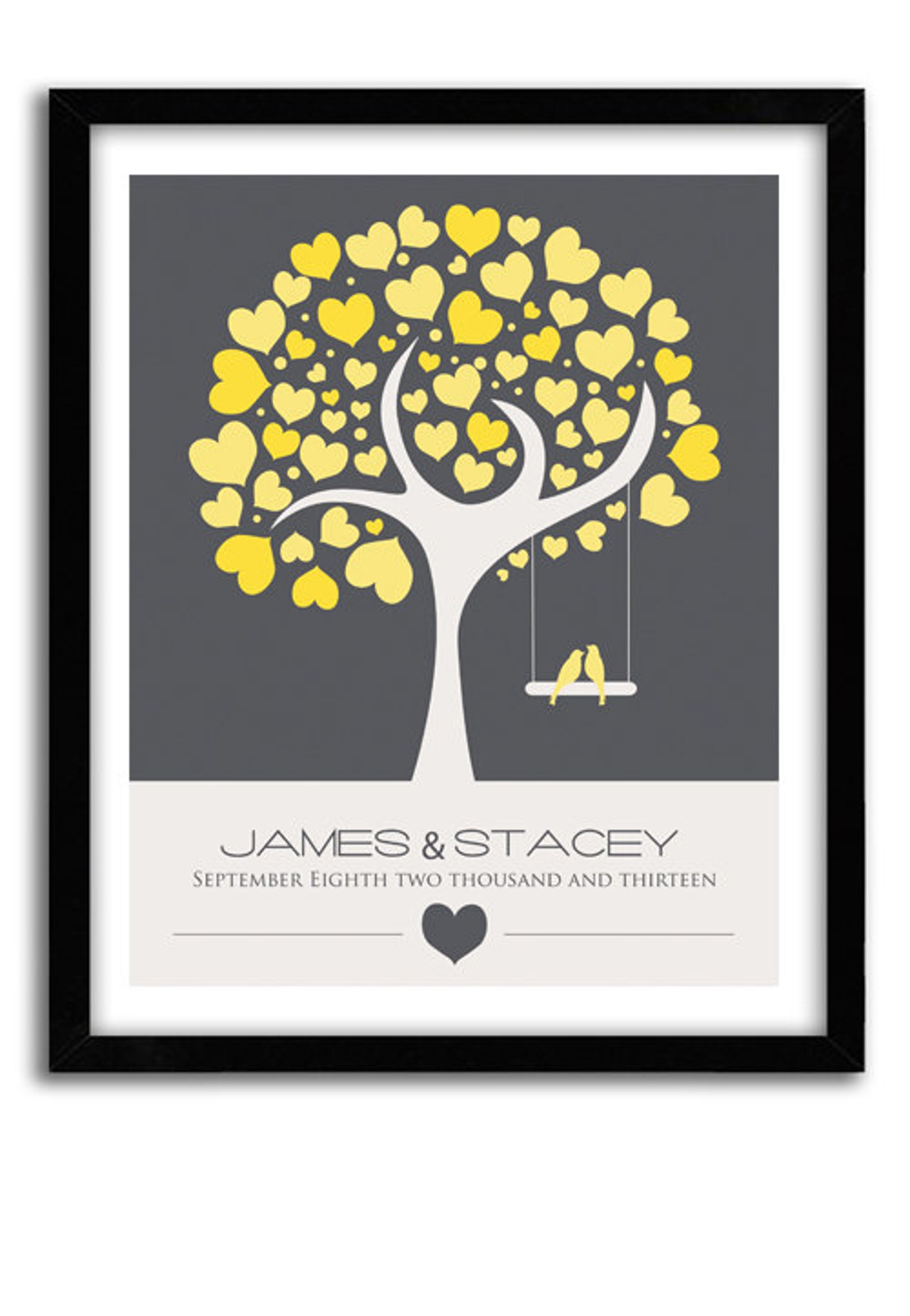 Personalized Wedding Tree Print Anniversary Wall Art Wedding Etsy