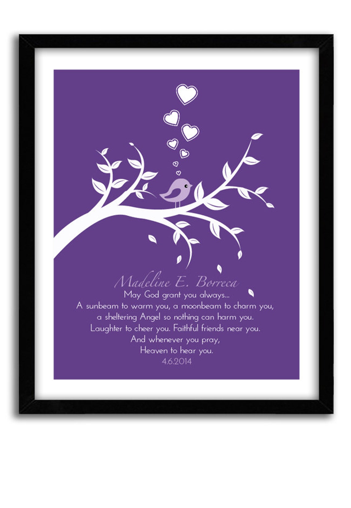 Personalized Christening Tree Gift for New Baby Girl Baptism Etsy