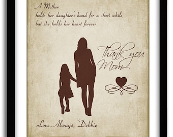 Personalized Gift For Mom - Mother of Bride Gift, A mother holds quote Unique for Mom, Personalized Mothers's Day Gift, Custom Print Art
